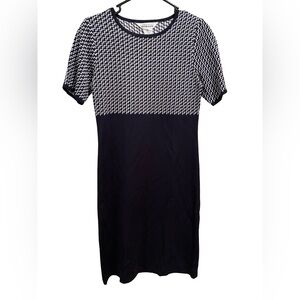 Misook Elegant Black and White Houndstooth Dress size XS